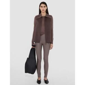Joseph Stretch Leather Leggings Pants Mushroom Taupe 36 FR US S 4 $895